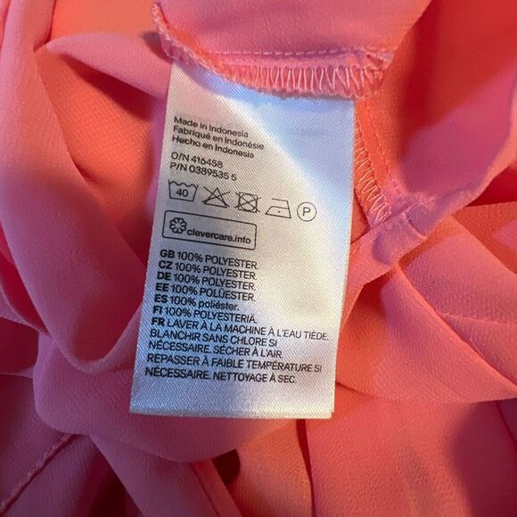 H&M Women's Blush Pink Semi Sheer Sleeveless Button Down Shirt - Picture 7 of 7